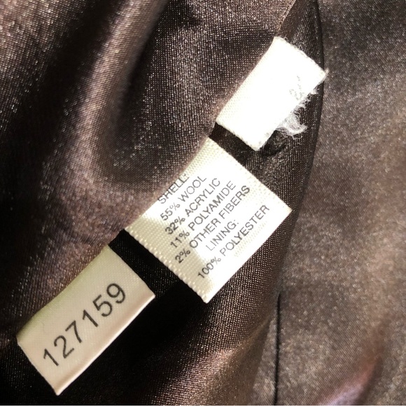 Ann Taylor Plaid Wool Blend Long Coat Gray Green Lavender Ivory 2 - Picture 7 of 9